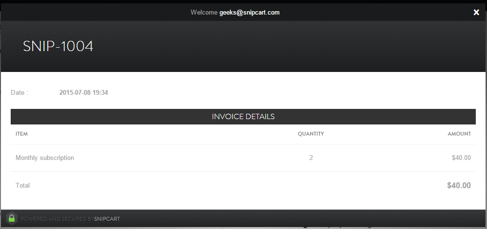 Subscription invoices